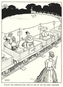 W・ヒース・ロビンソンによる「Railway Ribaldry」のイラスト（リトグラフ）。 作： William Heath Robinson