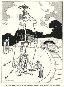 W・ヒース・ロビンソンによる「Railway Ribaldry」のイラスト（リトグラフ）。 作： William Heath Robinson
