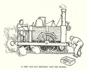 W・ヒース・ロビンソンによる「Railway Ribaldry」のイラスト（リトグラフ）。