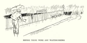 W・ヒース・ロビンソンによる「Railway Ribaldry」のイラスト（リトグラフ）。 作： William Heath Robinson