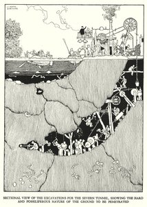 W・ヒース・ロビンソンによる「Railway Ribaldry」のイラスト（リトグラフ）。 作： William Heath Robinson
