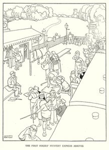 W・ヒース・ロビンソンによる「Railway Ribaldry」のイラスト（リトグラフ）。 作： William Heath Robinson