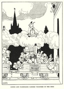 W・ヒース・ロビンソンによる「Railway Ribaldry」のイラスト（リトグラフ）。 作： William Heath Robinson