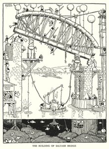 W・ヒース・ロビンソンによる「Railway Ribaldry」のイラスト（リトグラフ）。 作： William Heath Robinson