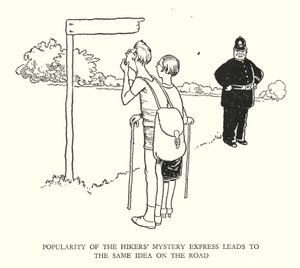 W・ヒース・ロビンソンによる「Railway Ribaldry」のイラスト（リトグラフ）。 作： William Heath Robinson