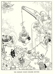 W・ヒース・ロビンソンによる「Railway Ribaldry」のイラスト（リトグラフ）。 作： William Heath Robinson