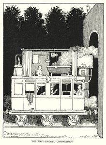 W・ヒース・ロビンソンによる「Railway Ribaldry」のイラスト（リトグラフ）。 作： William Heath Robinson