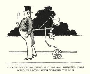 W・ヒース・ロビンソンによる「Railway Ribaldry」のイラスト（リトグラフ）。