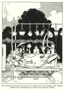 W・ヒース・ロビンソンによる「Railway Ribaldry」のイラスト（リトグラフ）。 作： William Heath Robinson