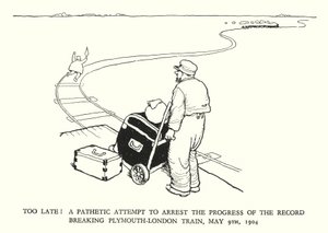 W・ヒース・ロビンソンによる「Railway Ribaldry」のイラスト（リトグラフ）。 作： William Heath Robinson