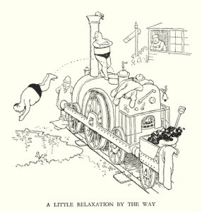 W・ヒース・ロビンソンによる「Railway Ribaldry」のイラスト（リトグラフ）。
