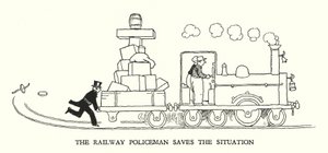 W・ヒース・ロビンソンによる「Railway Ribaldry」のイラスト（リトグラフ）。 作： William Heath Robinson