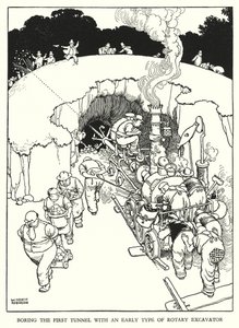 W・ヒース・ロビンソンによる「Railway Ribaldry」のイラスト（リトグラフ）。 作： William Heath Robinson