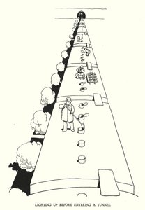 W・ヒース・ロビンソンによる「Railway Ribaldry」のイラスト（リトグラフ）。