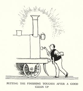W・ヒース・ロビンソンによる「Railway Ribaldry」のイラスト（リトグラフ）。 作： William Heath Robinson