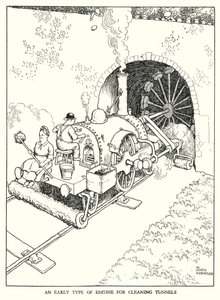 W・ヒース・ロビンソンによる「Railway Ribaldry」のイラスト（リトグラフ）。 作： William Heath Robinson