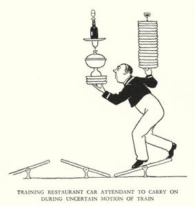 W・ヒース・ロビンソンによる「Railway Ribaldry」のイラスト（リトグラフ）。 作： William Heath Robinson