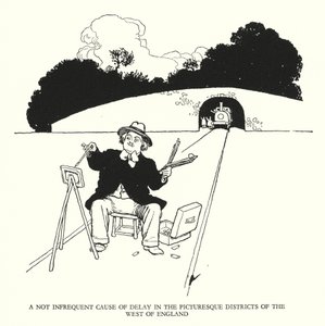W・ヒース・ロビンソンによる「Railway Ribaldry」のイラスト（リトグラフ）。 作： William Heath Robinson