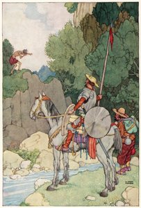 ドン・キホーテの冒険」のイラスト（カラーリトグラフ 作： William Heath Robinson