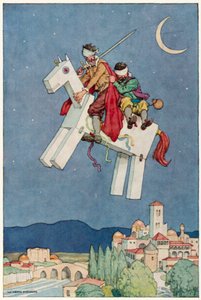 ドン・キホーテの冒険」のイラスト（カラーリトグラフ 作： William Heath Robinson