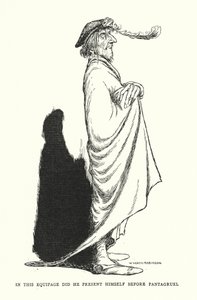 この装備でパンタグリュエルの前に姿を現した（リトグラフ）。 作： William Heath Robinson