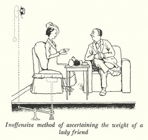 女友達の体重を知るための内緒の方法（リトグラフ 作： William Heath Robinson
