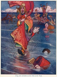 ジョン王はウォッシュでタイドに追い抜かれました 作： William Heath Robinson