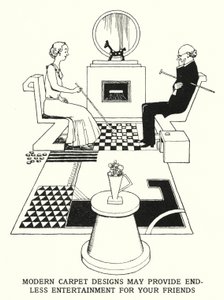 モダンなカーペットのデザインは、友人たちを無限に楽しませてくれるだろう（litho 作： William Heath Robinson