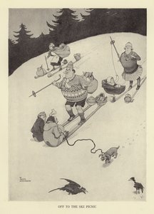 スキーピクニックへ 作： William Heath Robinson