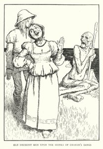 カロンのほとりの老いた男たち（リトグラフ 作： William Heath Robinson
