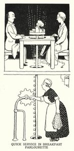 Quick Service in Breakfast Parlourette (litho) 作： William Heath Robinson