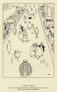 安全第一！歩行者の安全と快適さを確保するためにまもなく導入される新しい道路規制 作： William Heath Robinson