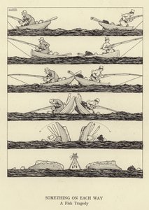途中で何か、魚の悲劇 作： William Heath Robinson