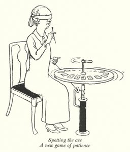 エースを見抜く、新しい忍耐のゲーム（リトグラフ 作： William Heath Robinson