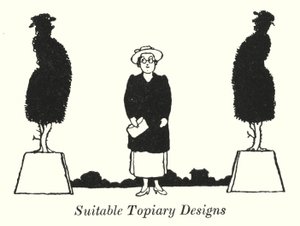 適したトピアリーデザイン（リトグラフ 作： William Heath Robinson