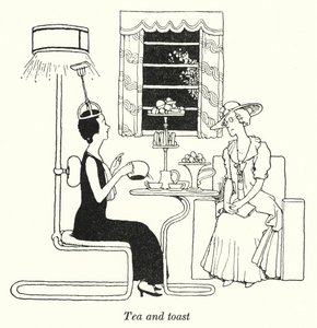 紅茶とトースト（リトグラフ 作： William Heath Robinson