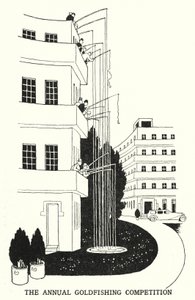 金魚釣り大会の様子（リトグラフ 作： William Heath Robinson