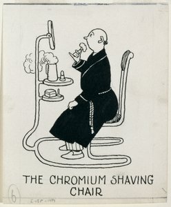 「クロムのシェービングチェア」、「フラットでの生活」の詳細、1936年公開 作： William Heath Robinson