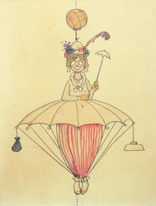 女性のための個人用空中旅行システム 作： William Heath Robinson