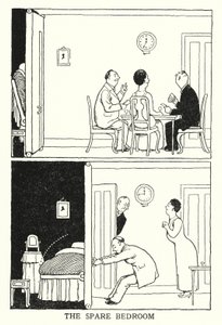 予備の寝室」（リトグラフ 作： William Heath Robinson