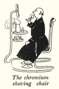 クロームシェービングチェア（リトグラフ 作： William Heath Robinson