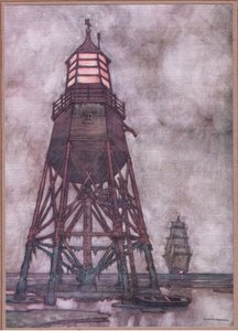 イングランドの沿岸の灯り 作： William Heath Robinson