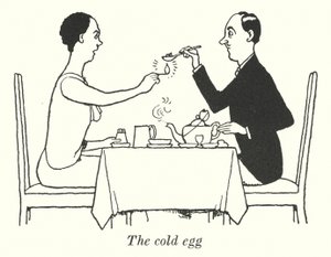 冷たい卵（リトグラフ 作： William Heath Robinson