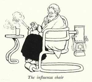 インフルエンザ・チェア（リトグラフ 作： William Heath Robinson