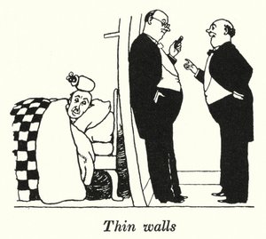 薄い壁（リトグラフ 作： William Heath Robinson