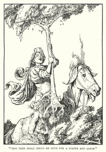 "この木は杖にも槍にもなる"(リト) 作： William Heath Robinson