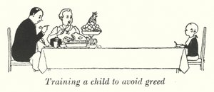 欲を出さないための子供の訓練（リトグラフ 作： William Heath Robinson