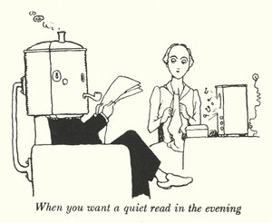 夜、静かに読書したいときに（リトグラフ 作： William Heath Robinson