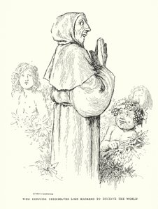 仮面ライダーのように変装して世界を欺く者（リトグラフ 作： William Heath Robinson