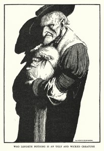 何も貸さない人は、醜くて邪悪な生き物である（リトグラフ 作： William Heath Robinson